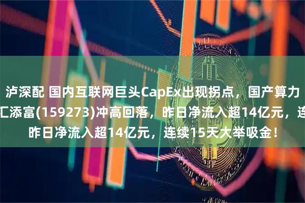 泸深配 国内互联网巨头CapEx出现拐点，国产算力强势！云计算ETF汇添富(159273)冲高回落，昨日净流入超14亿元，连续15天大举吸金！